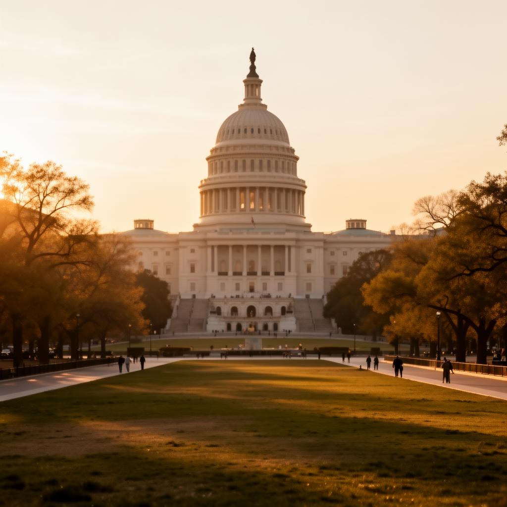 US Capitol at golden hour