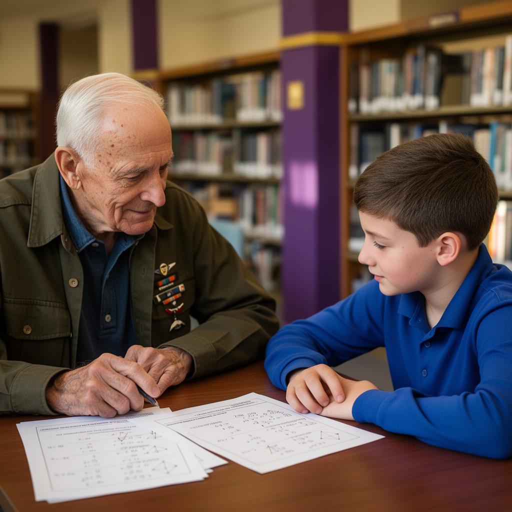 Veteran mentor with student